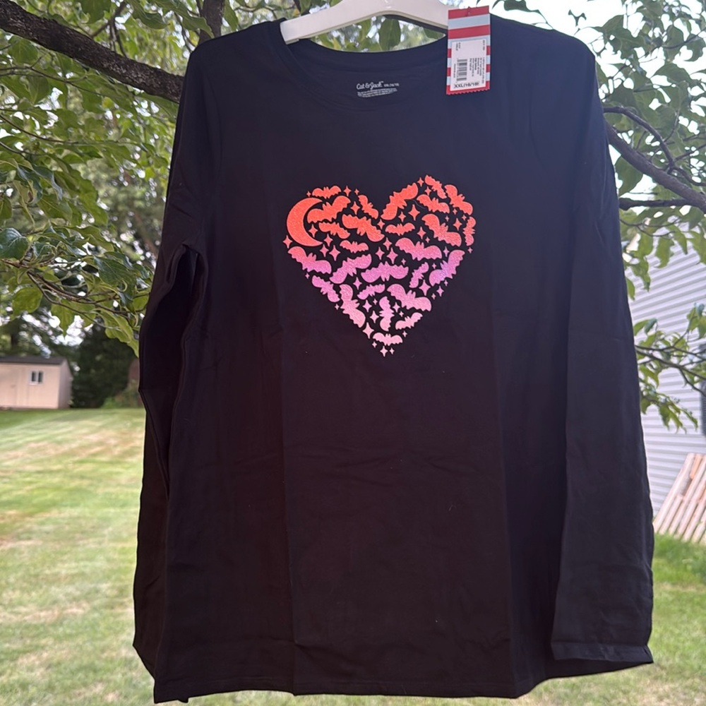 Girls bat Halloween shirt